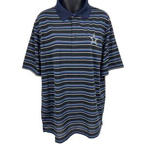 Dallas Cowboys Authentic Whitaker Striped Polo Shirt Size Large L Stripe NWT New